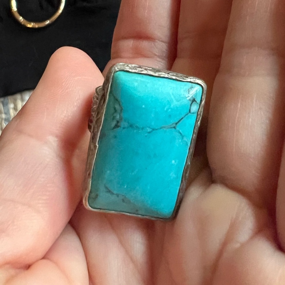 Turquoise Rectangular Ring - image 4